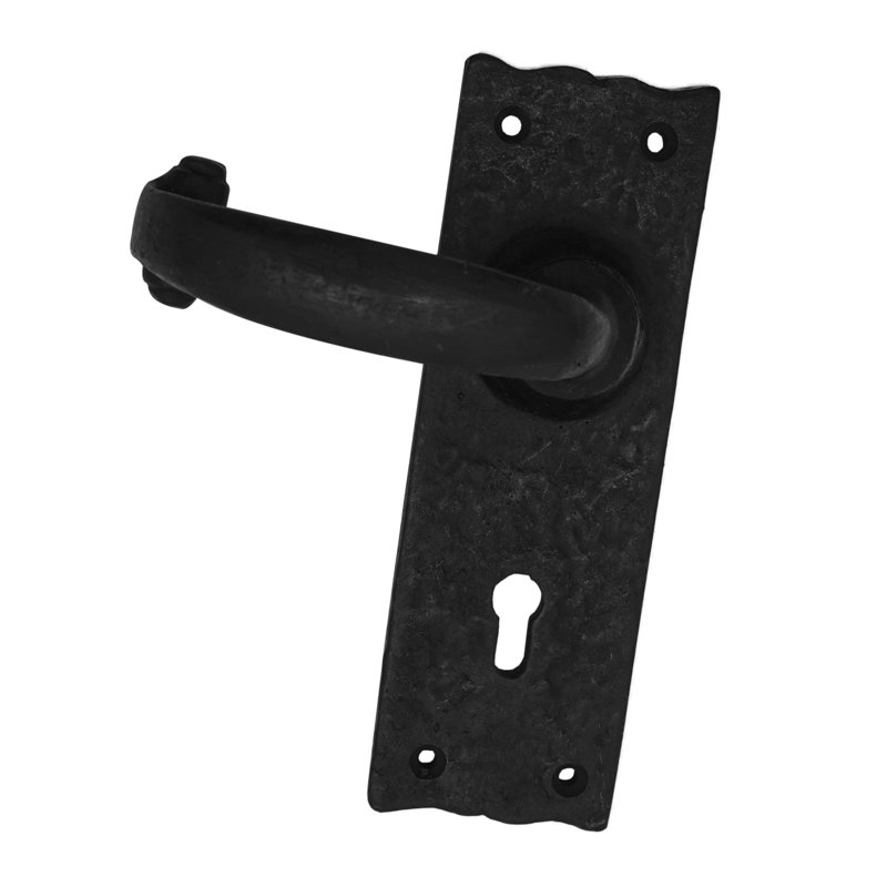 Brightify Door Handle Sets, Double Front Door Lock Set, Matte Black Large Entry Door Handle Set With Lever And Keyed, Exterior Double Door Handle Set For Front Door Back Door